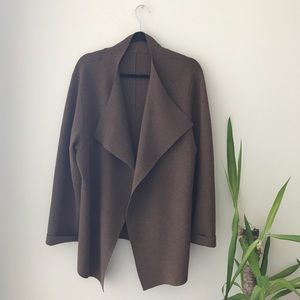 Eileen Fisher • Brown Wool Open Soft Cardigan